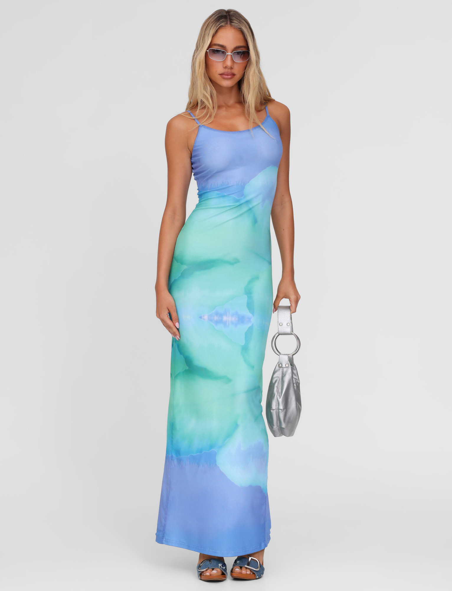 Blue Hibiscus Maxi Dress - Floral Print Ardon Style