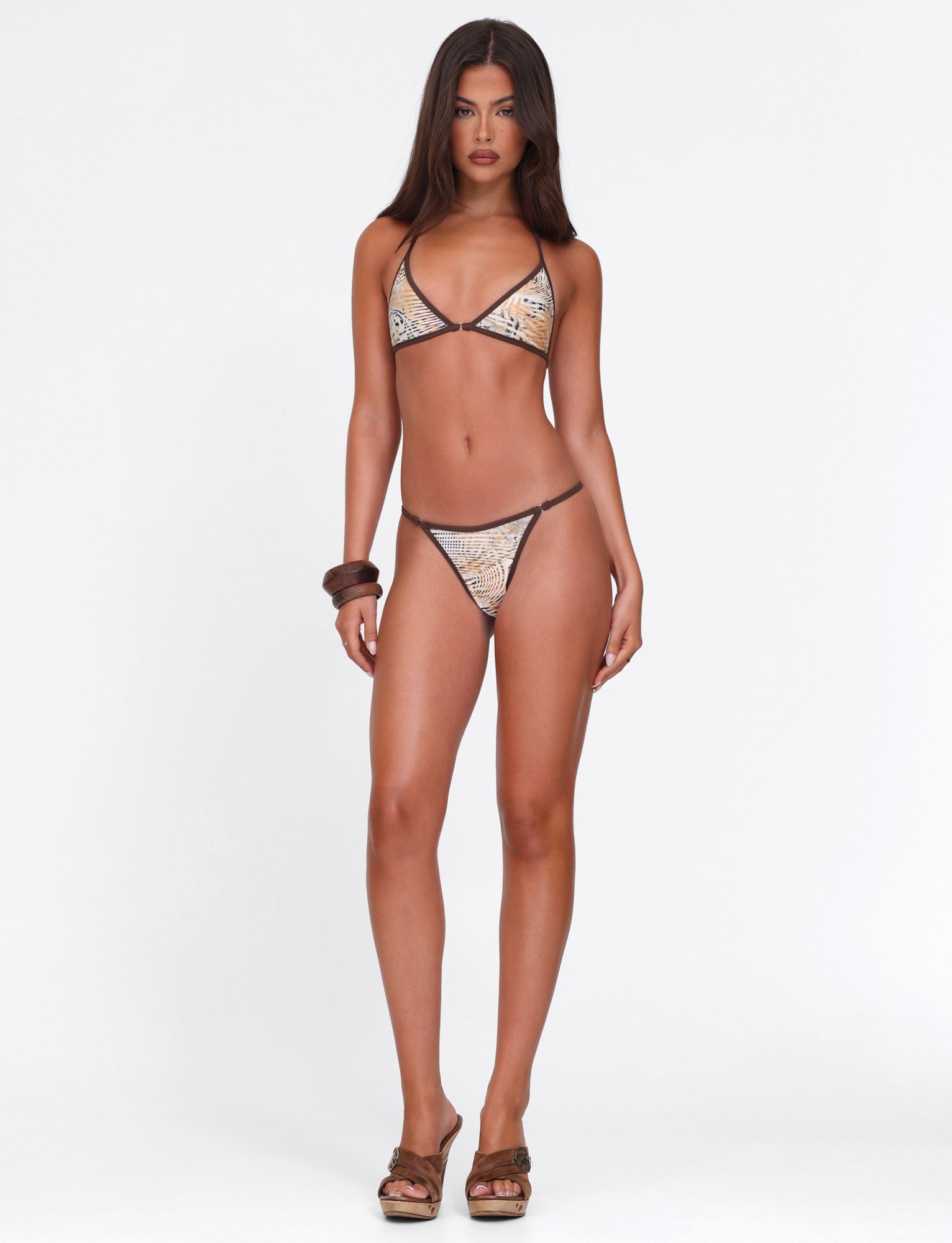 Animal Marble Diana Bikini Top in Neutral