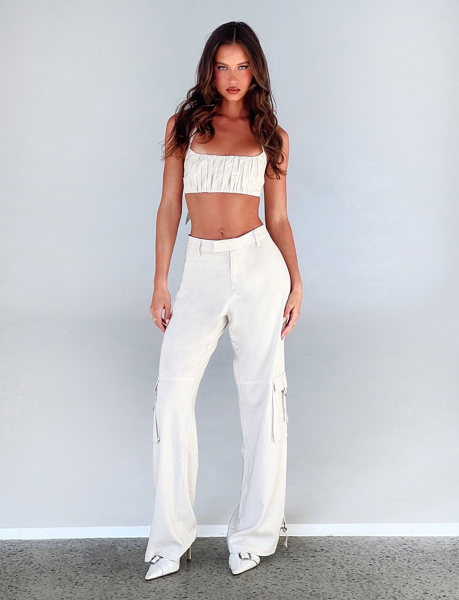 White & Cream Kaya Pant - Stylish Comfort