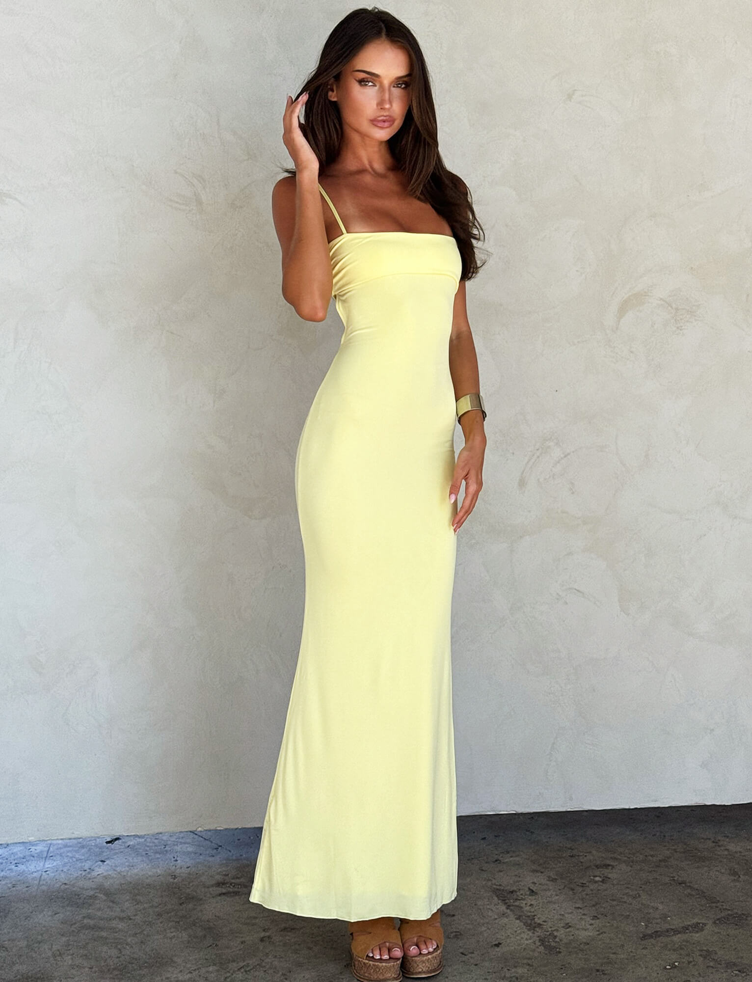 Pastel Citrus Yellow Cara Dress – Lightweight & Stylish