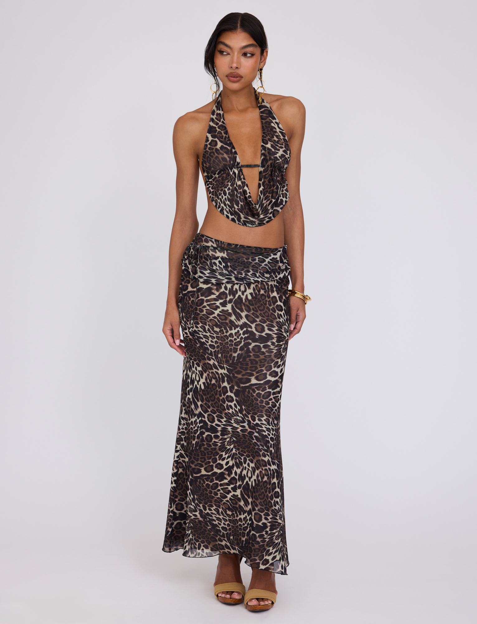 Leopard Print Maxi Skirt - Pearl Brand